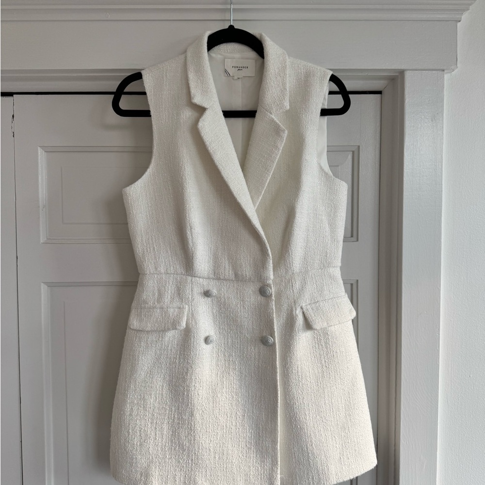 Pomander Place White Sleeveless Sheath Dress